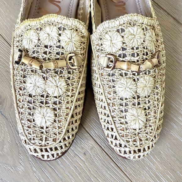 Sam Edelman Women's Lowell Loafer Woven Raffia Slip On Shoe Size 7.5 - Picture 1 of 9